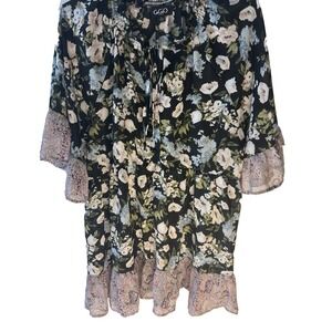 Paisley Floral Boho Women Blouse L‎ Garden Oversized Cottage English Lightweight
